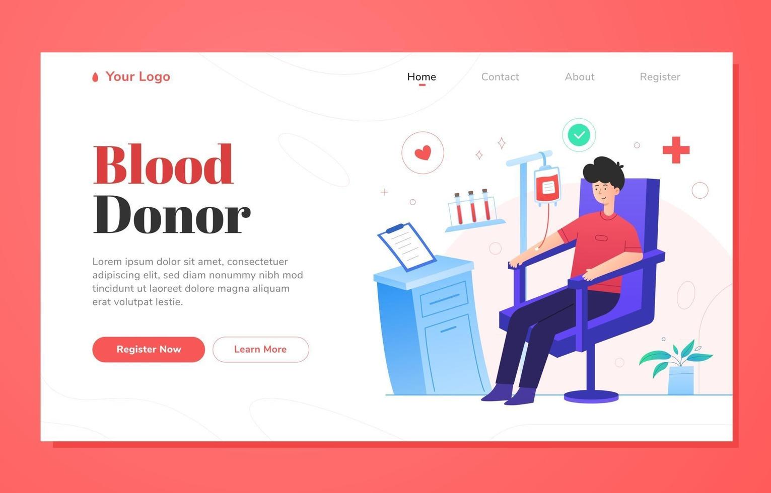 Blood Donor Activism Landing Page vector