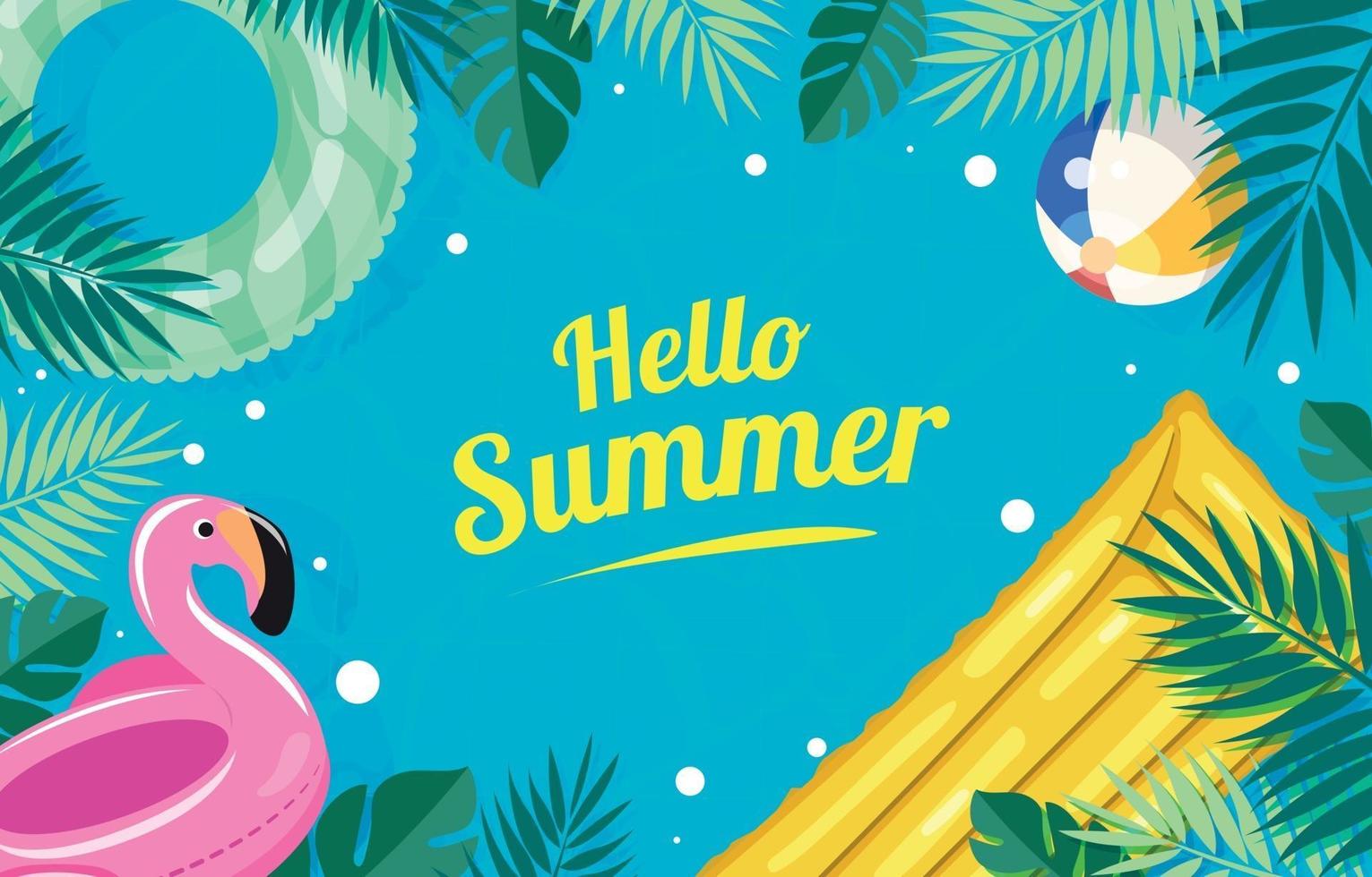 Happy Summer Pool Background vector