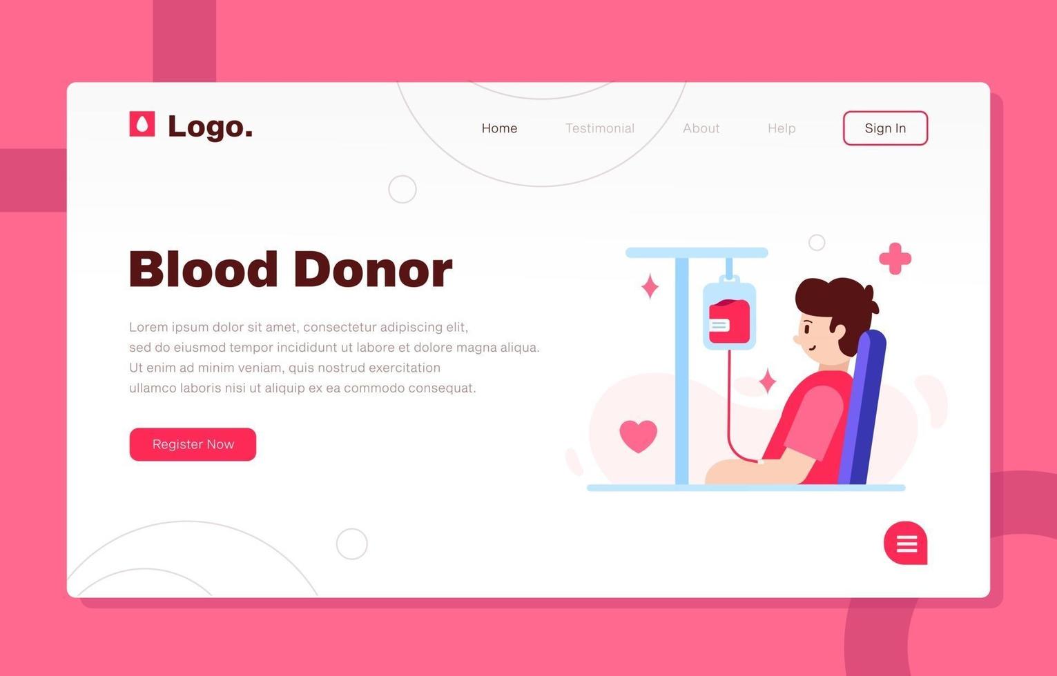 Blood Donor Activism Landing Page vector