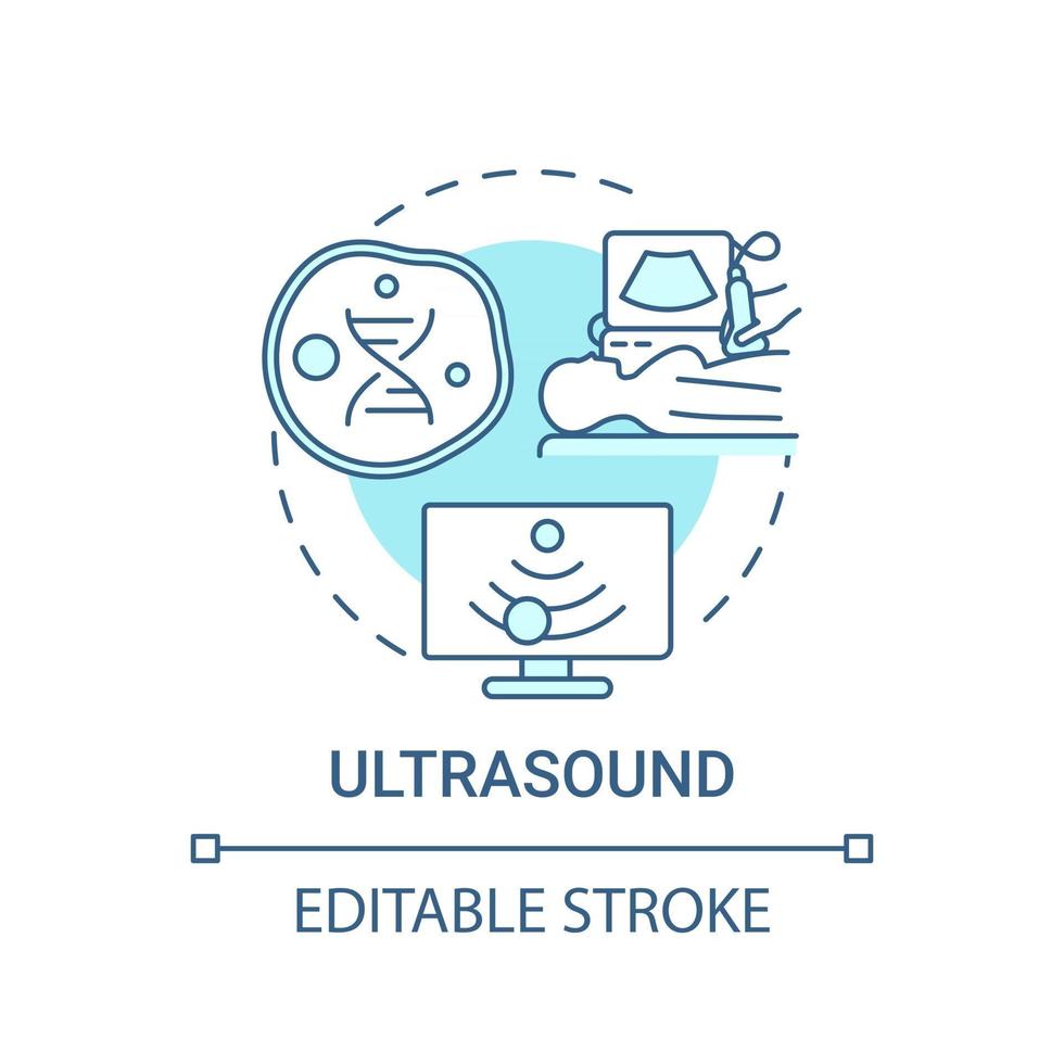 Ultrasound blue concept icon vector