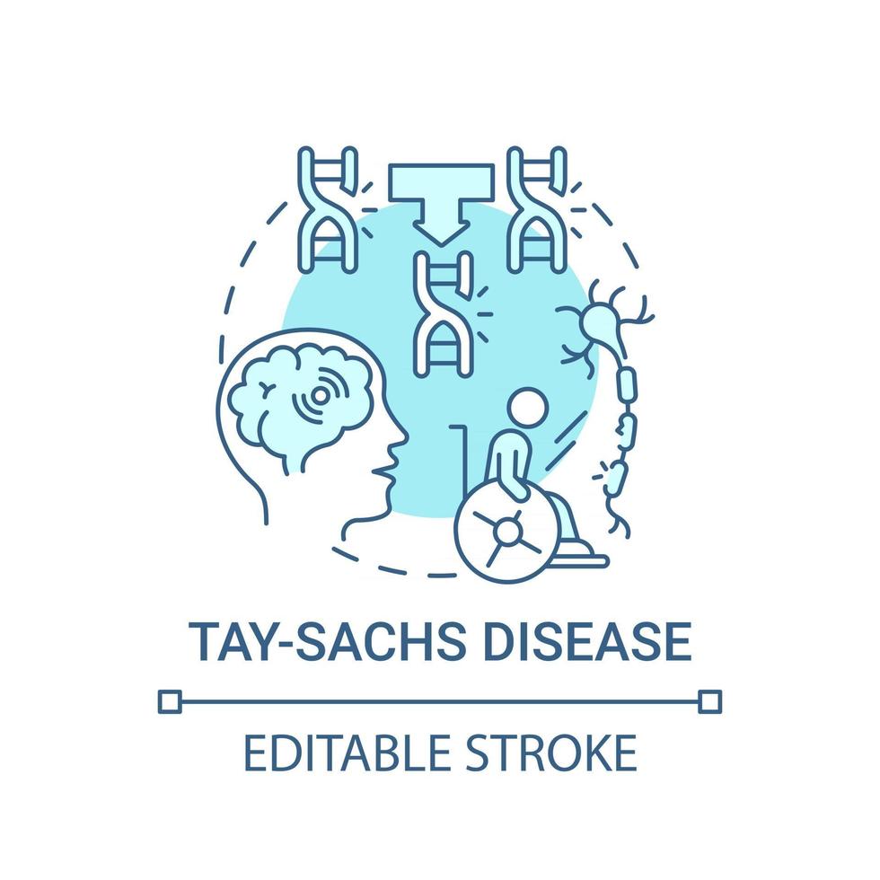 Tay sachs disease blue concept icon vector