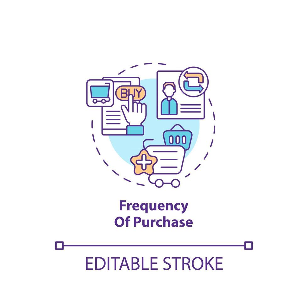 Purchase frequency concept icon vector
