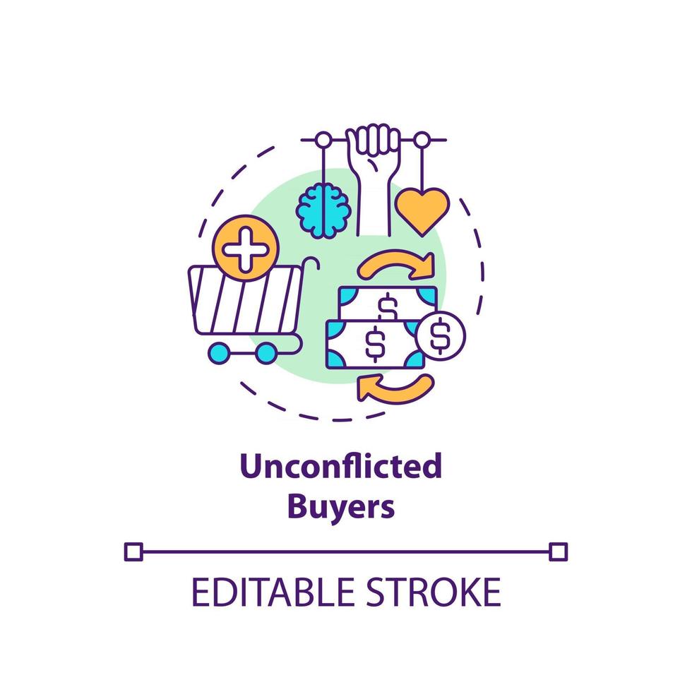 Unconflicted buyers concept icon vector