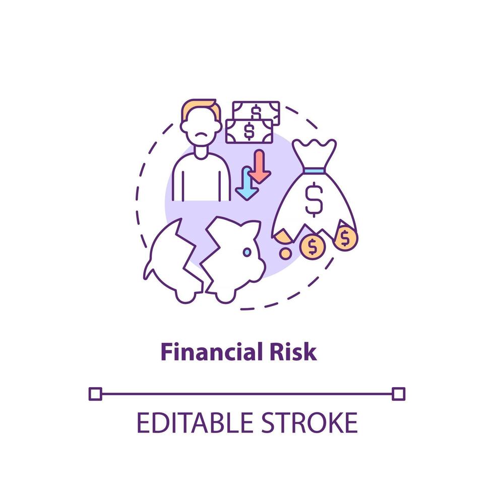 Financial risk concept icon vector