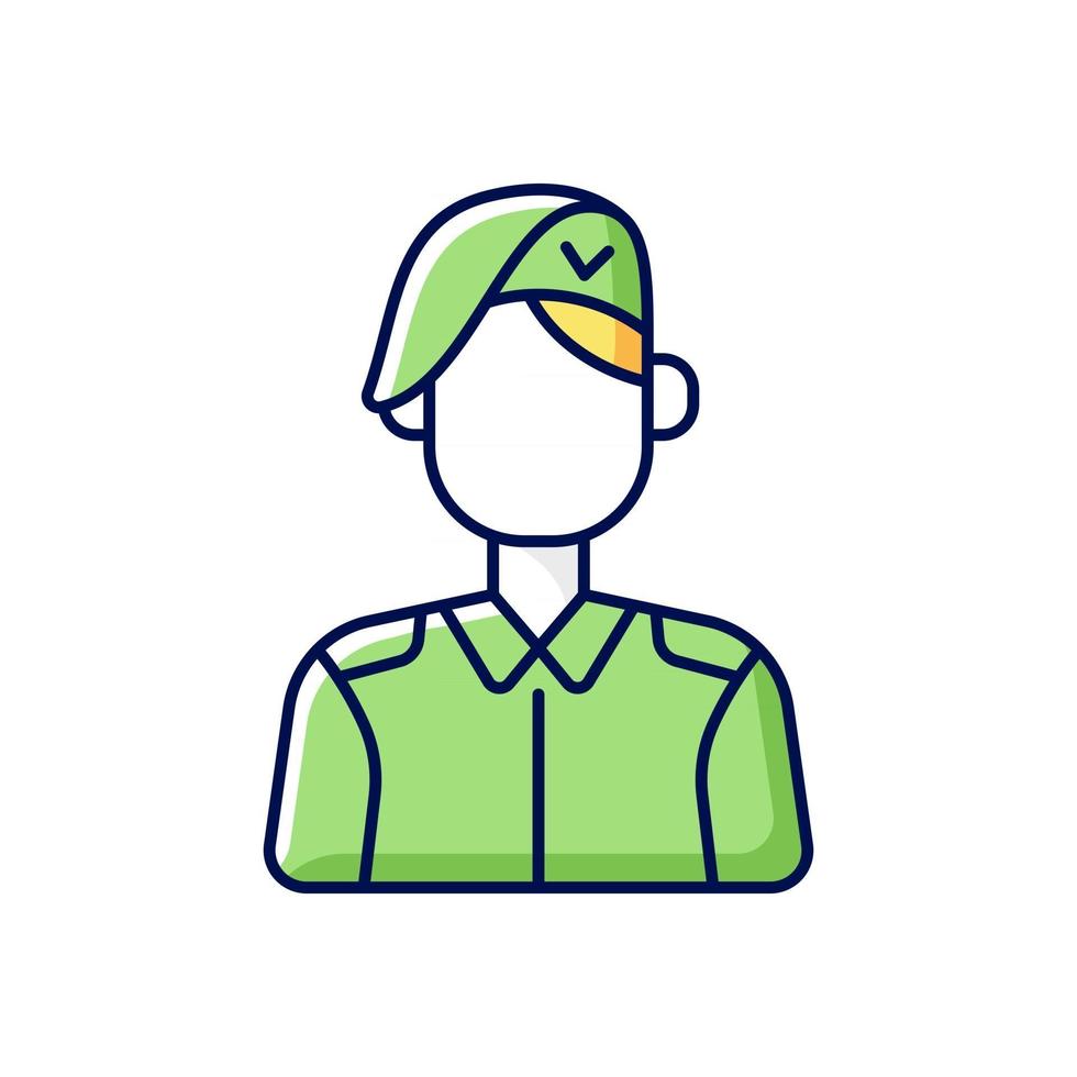 icono de color rgb militar coreano vector