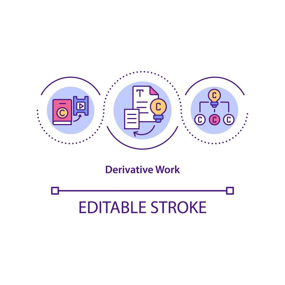 Derivative work concept icon vector