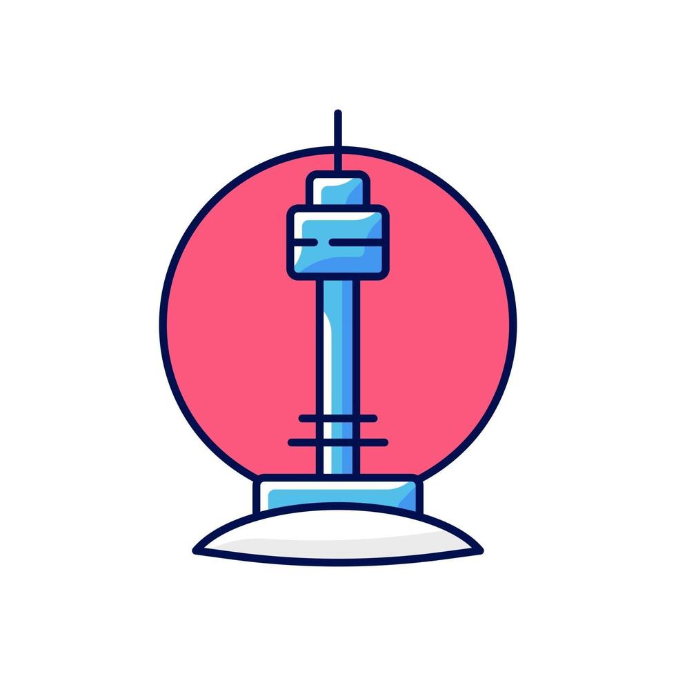 N Seoul tower RGB color icon vector