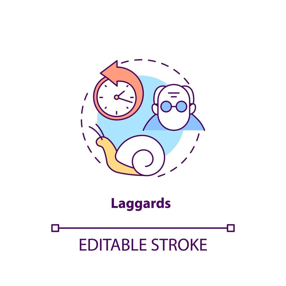 Laggards concept icon vector