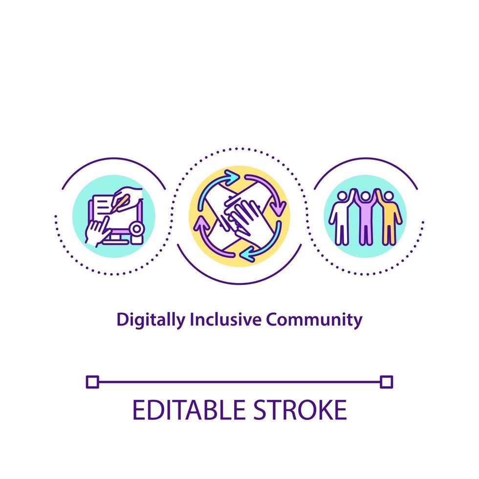 Digitally inclusive community concept icon vector