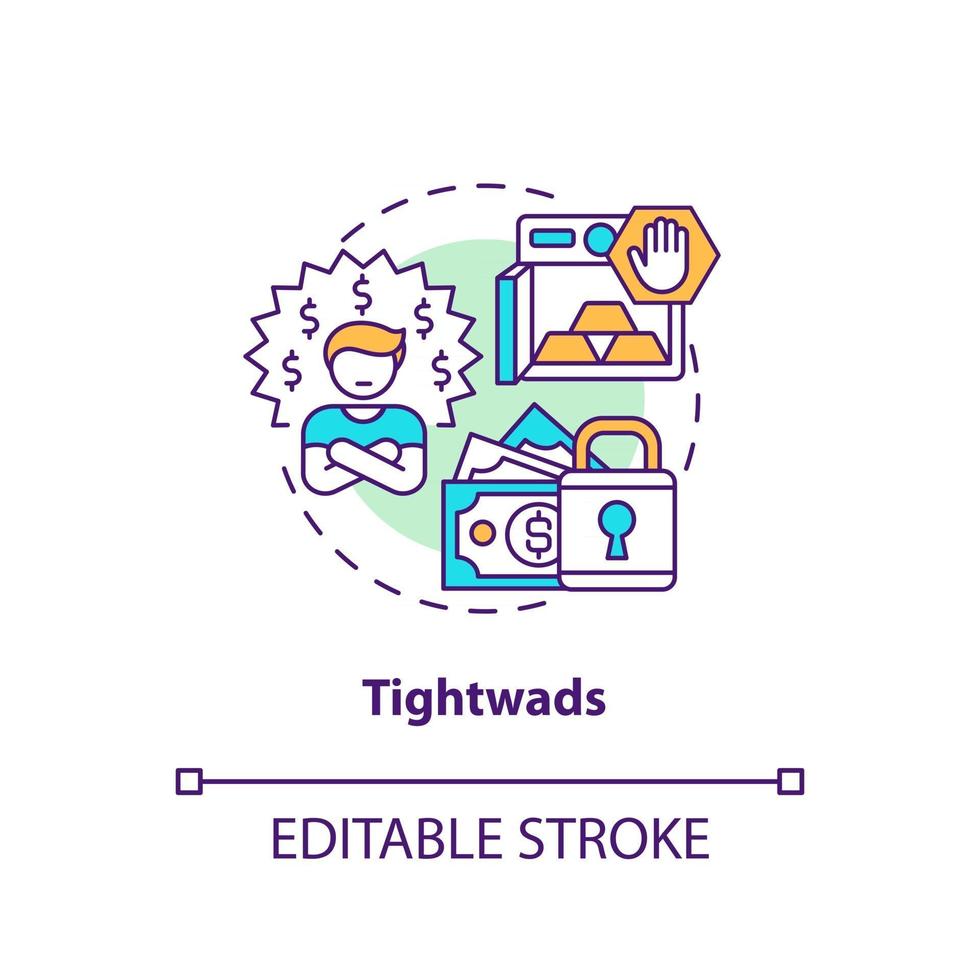 Tightwads concept icon vector