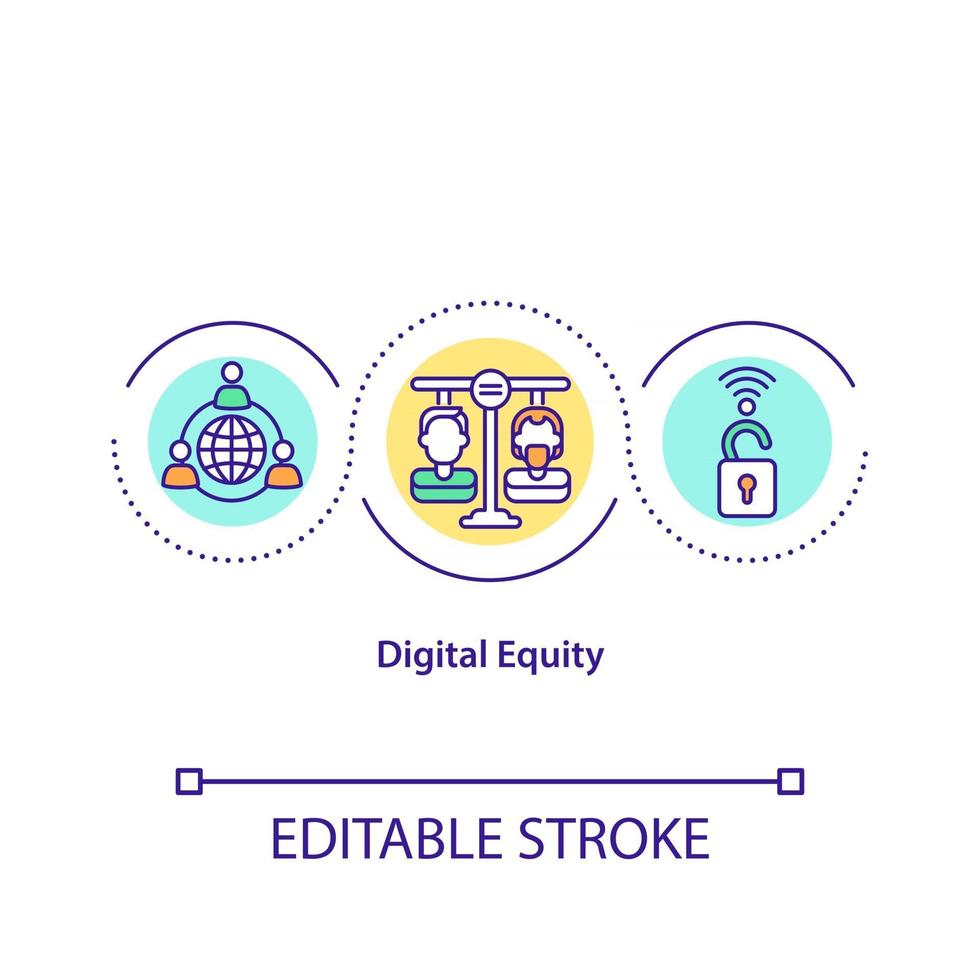 Digital equity concept icon vector