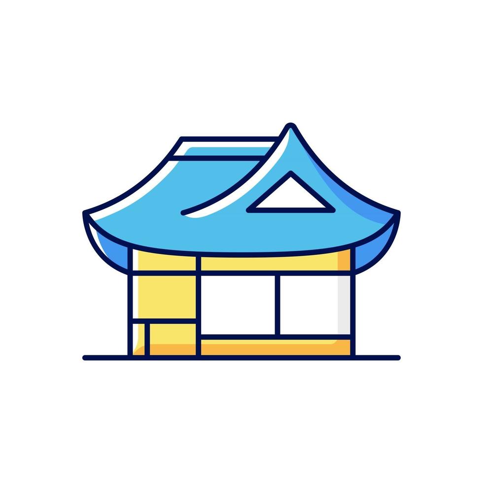 Hanok RGB color icon vector