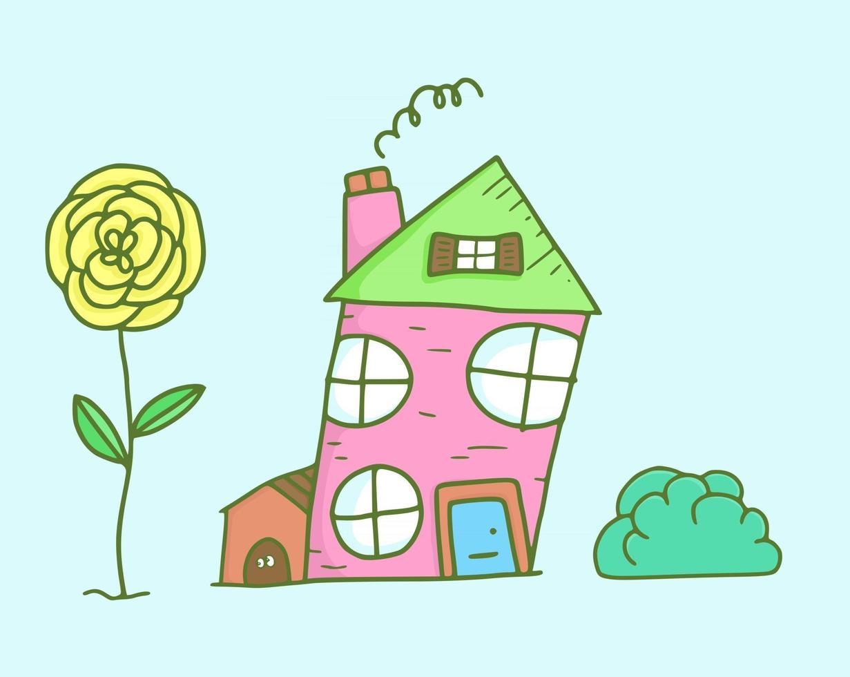 Hand Drawn Doodle Country Cottage vector