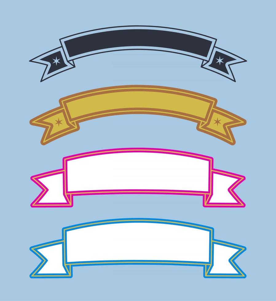 Ribbon Banner Design Elements vector