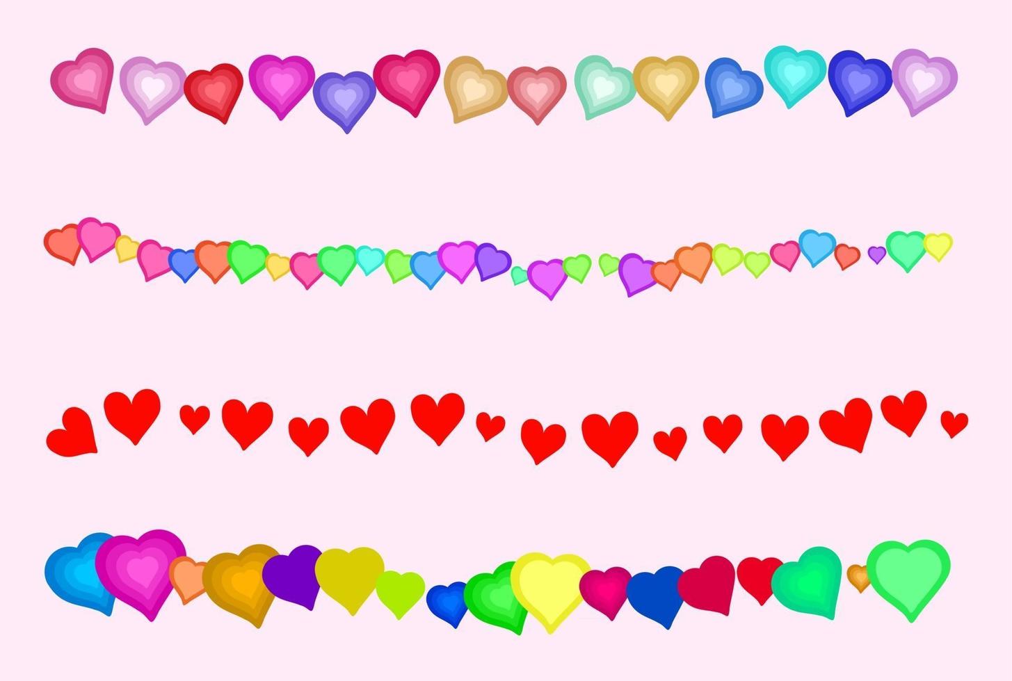 Love Heart Border Decorations vector