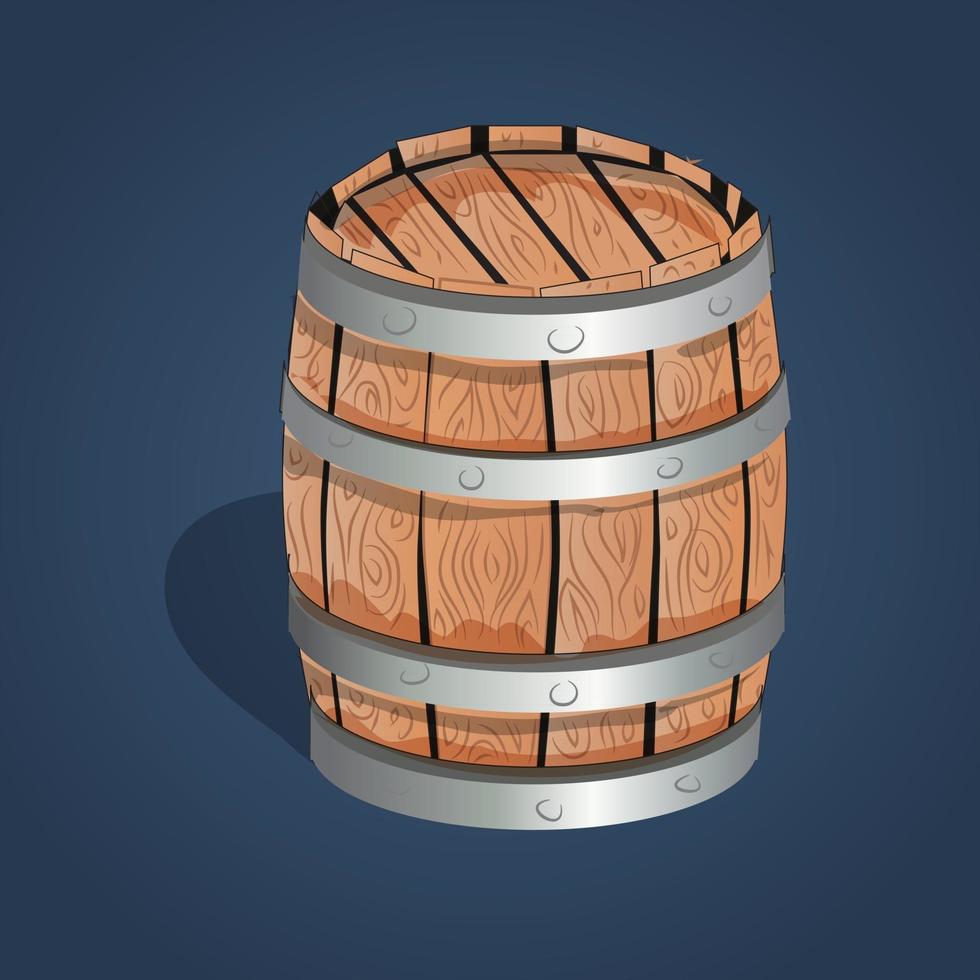 3D Wooden Barrel vector
