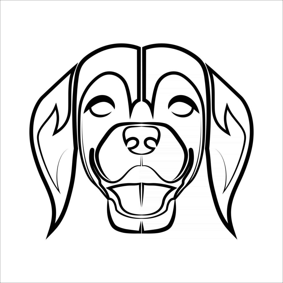 Black and white line art of the front of the beagle dog head Good use for symbol mascot icon avatar tattoo T Shirt design logo or any design vector