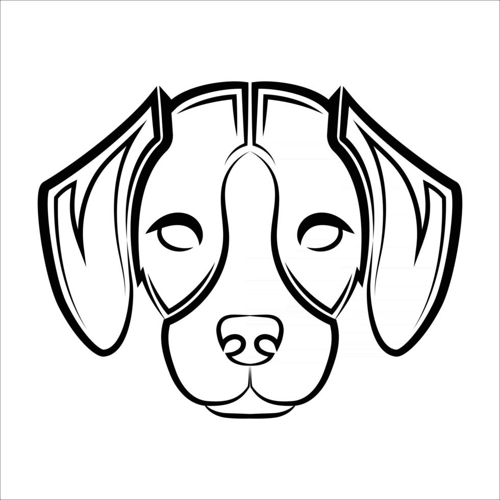 Black and white line art of the front of the beagle dog head Good use for symbol mascot icon avatar tattoo T Shirt design logo or any design vector