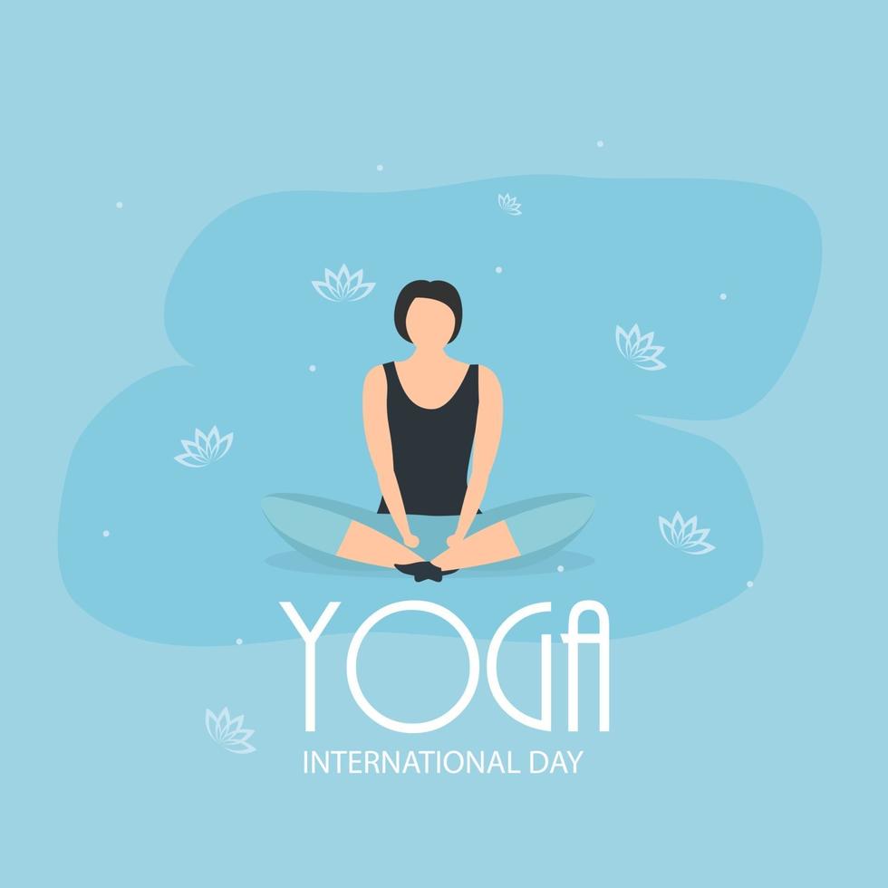 fondo del día internacional del yoga 21 de junio vector