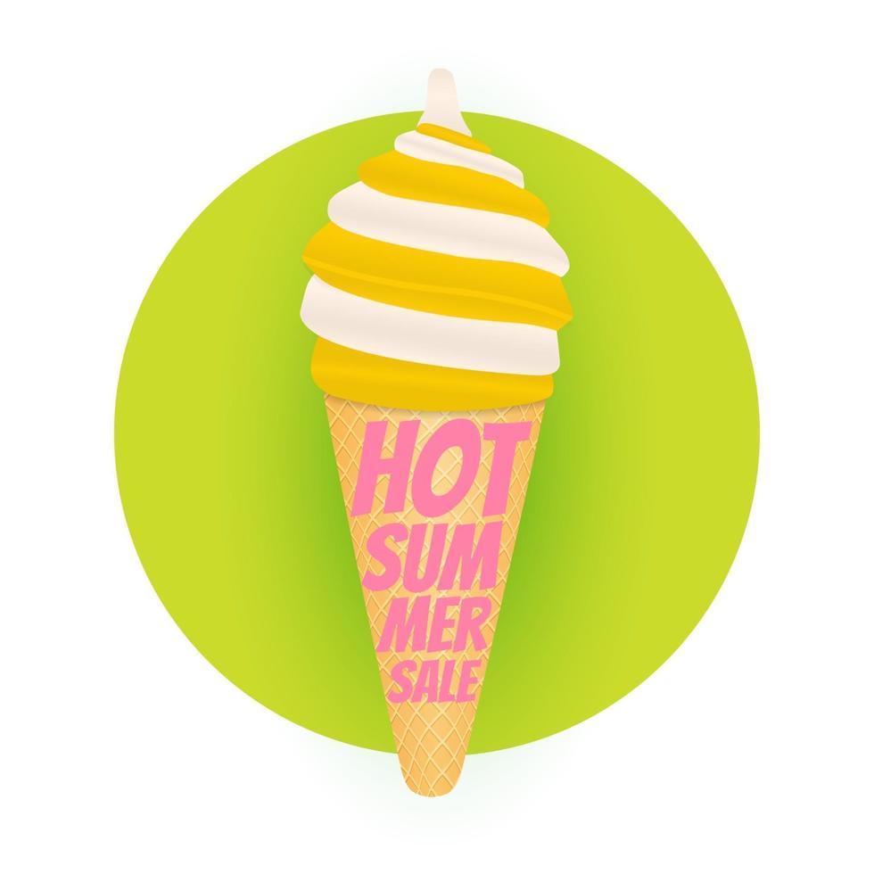 Hot Summer sale poster background with Ice Cream vector