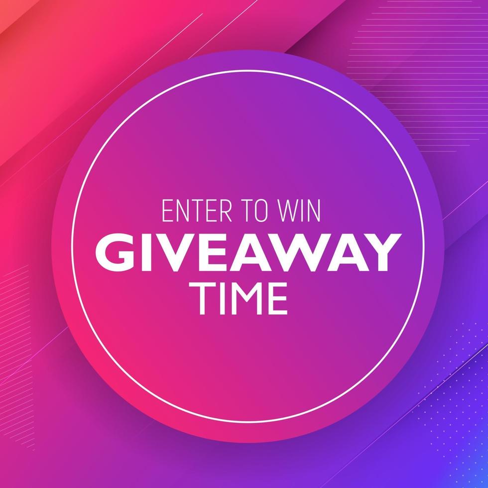 Enter to win Giveaway time vector