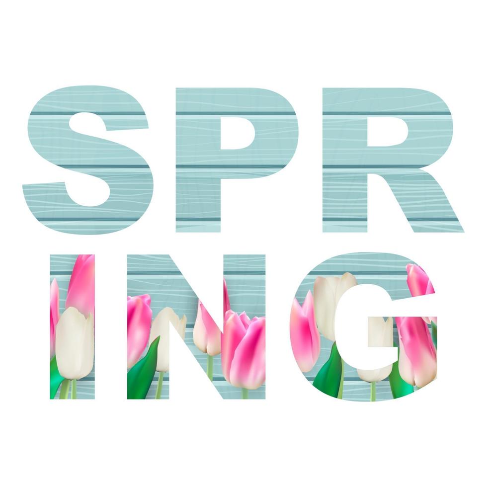 Abstract Spring Word Vector Illustration