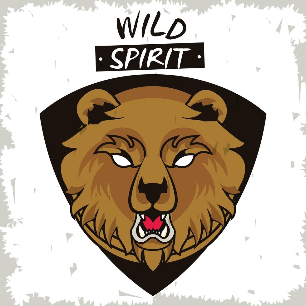 wild bear spirit creative design vector