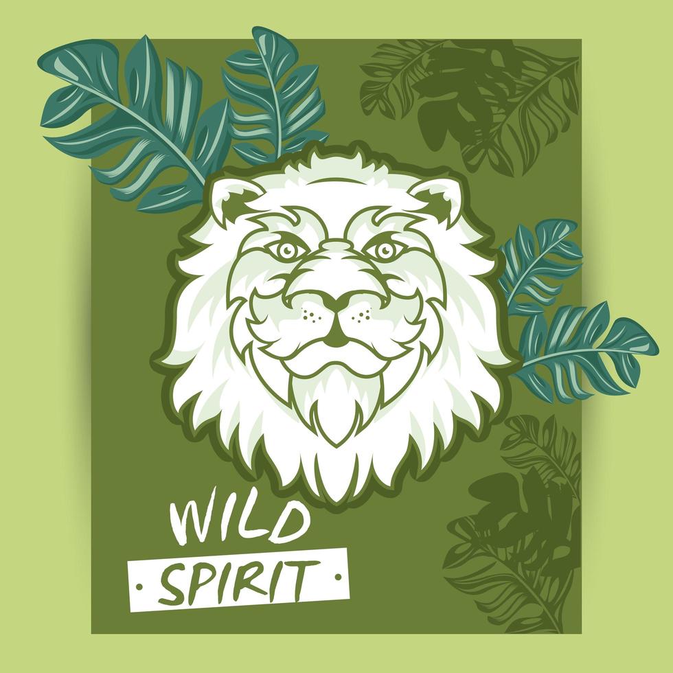 wild lion spirit creative design vector