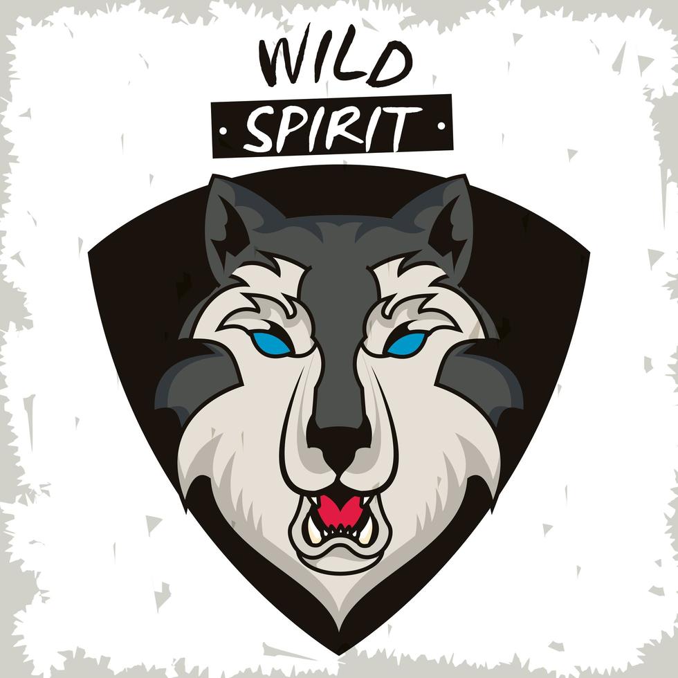 diseño creativo del espíritu del lobo salvaje vector