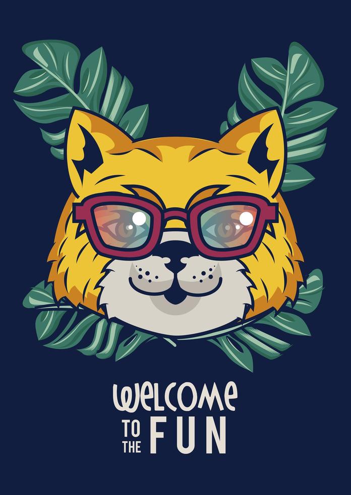 welcome to the fun with tigress using glasses vector