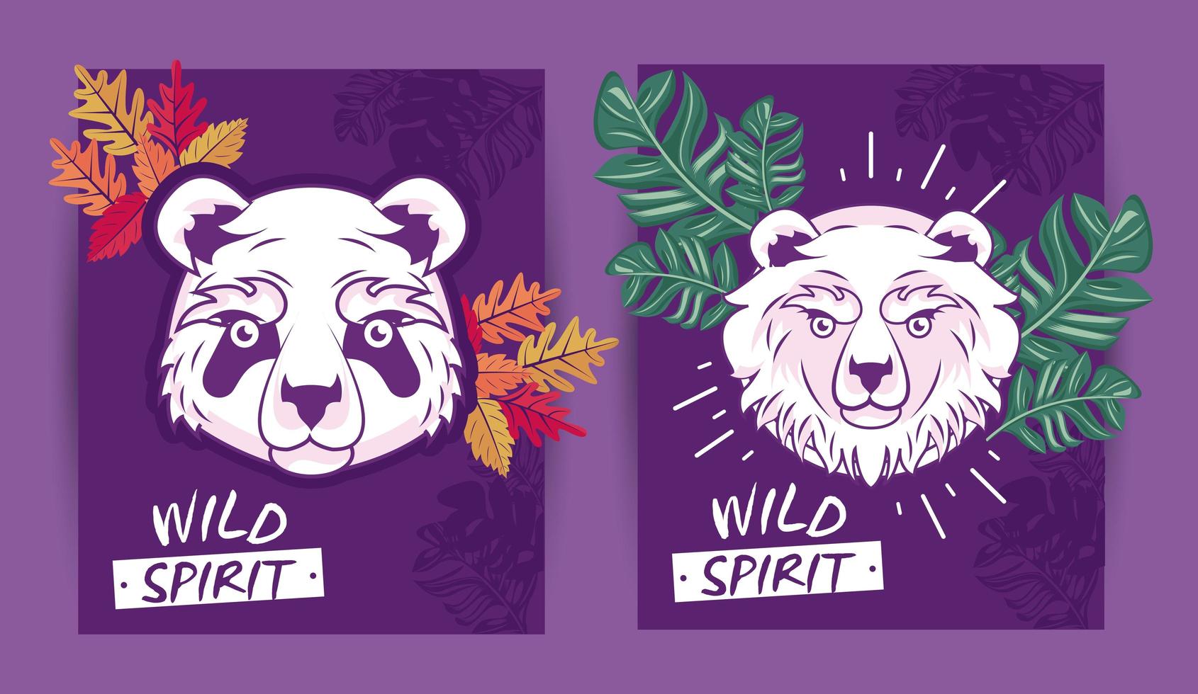 wild bears spirit creative design vector