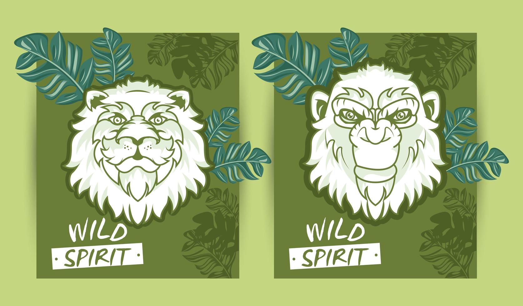 wild animals spirit creative design vector