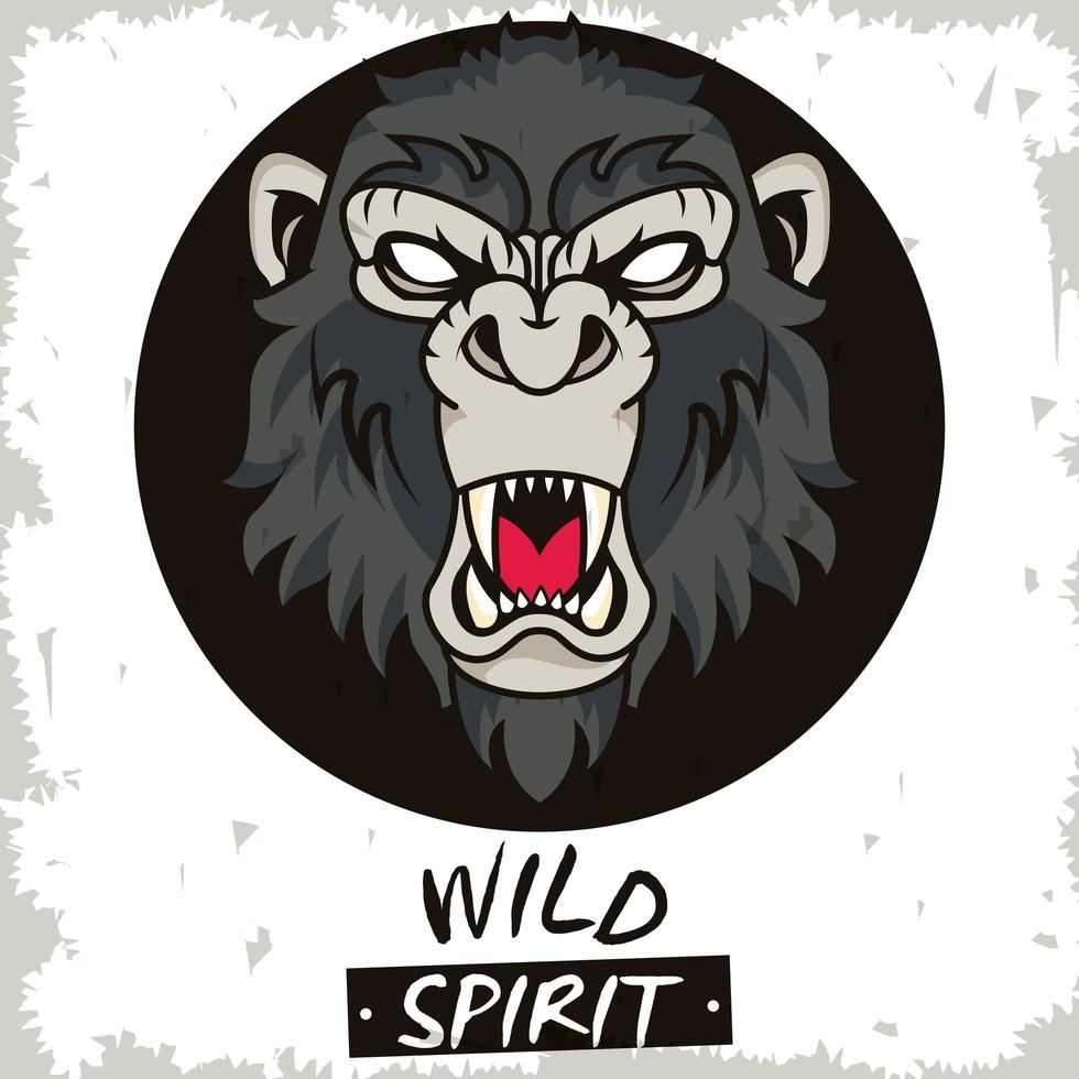 wild gorilla spirit creative design vector