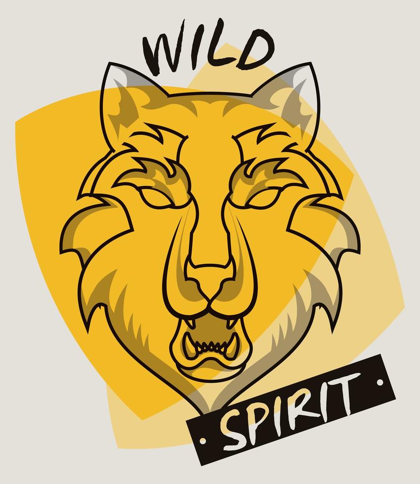 wild wolf spirit creative design vector