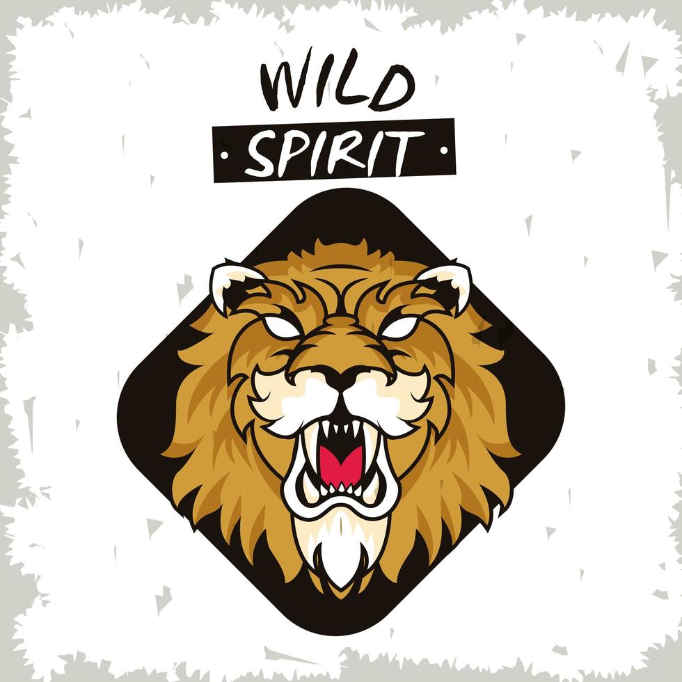 wild lion spirit creative design vector