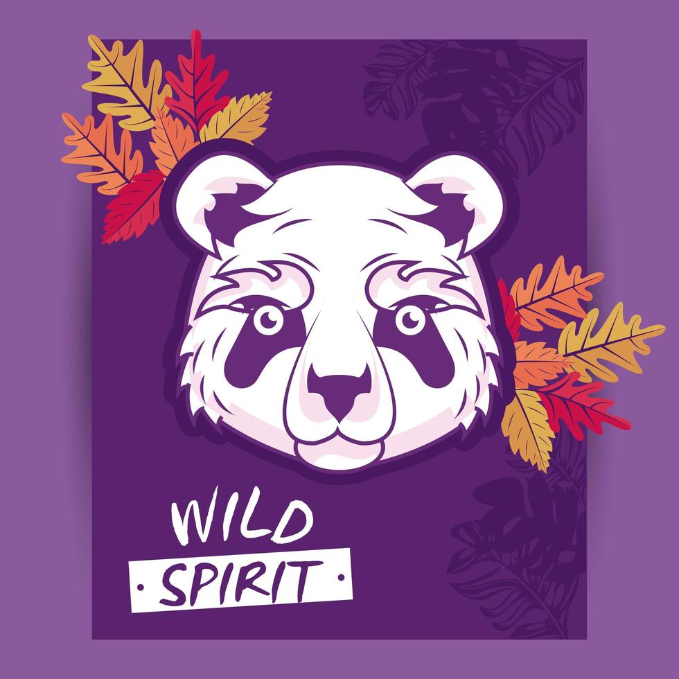 wild bear panda spirit creative design vector
