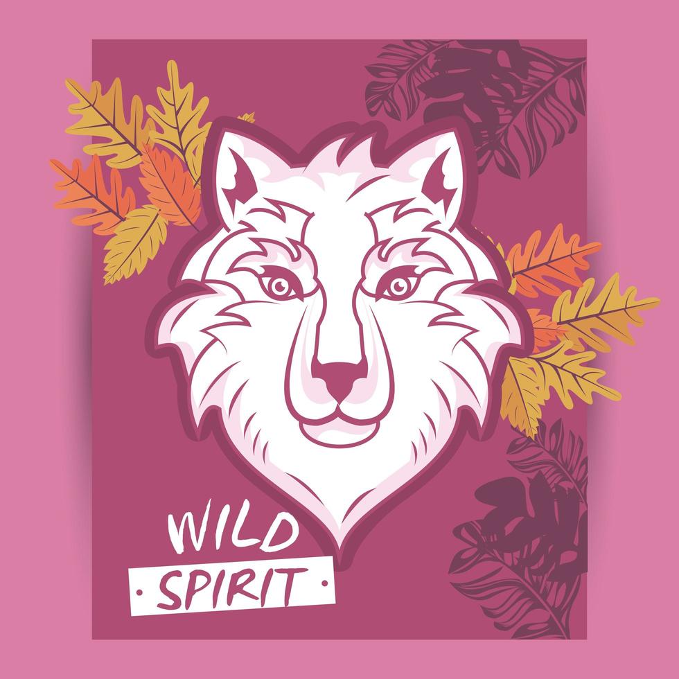 diseño creativo del espíritu del lobo salvaje vector