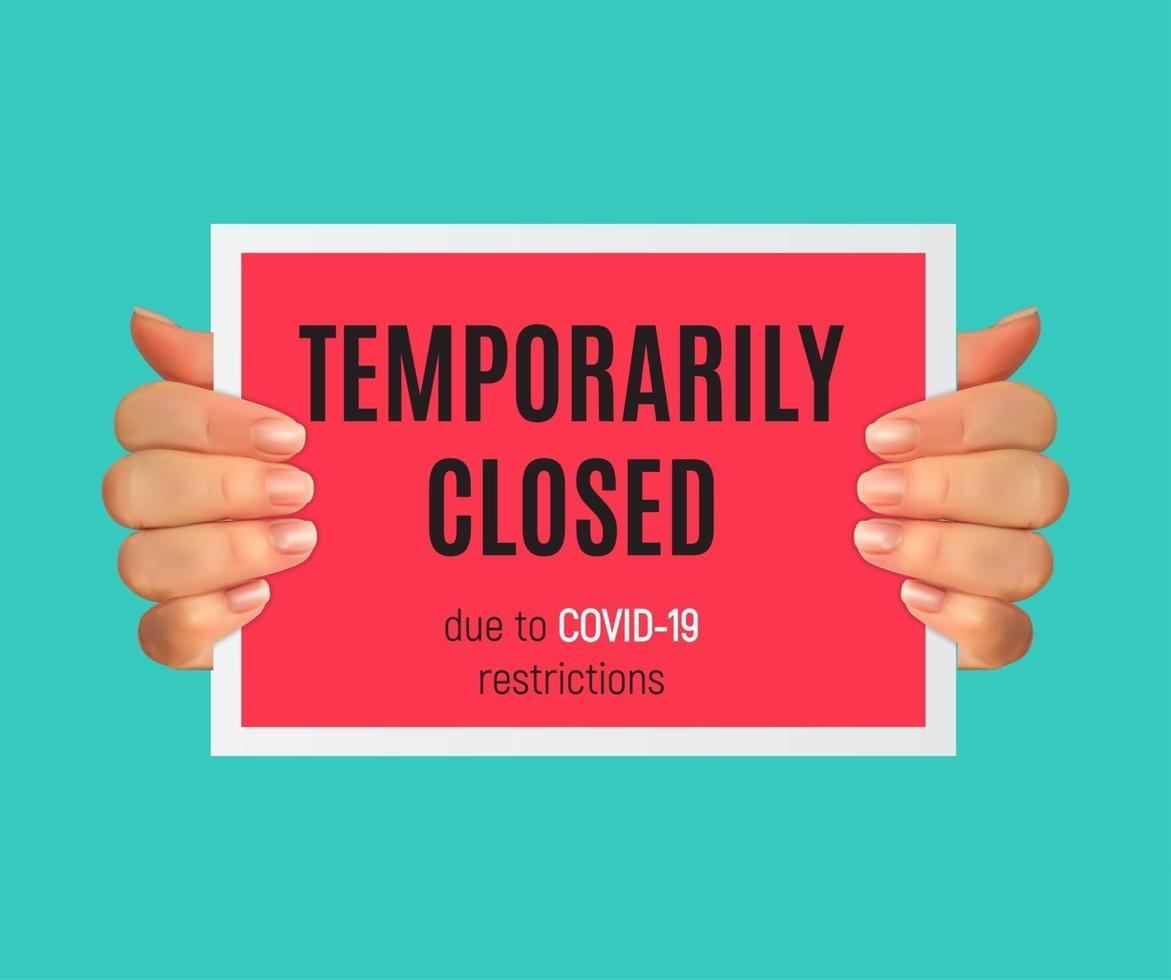Information warning temporarily closed sign of coronavirus news vector