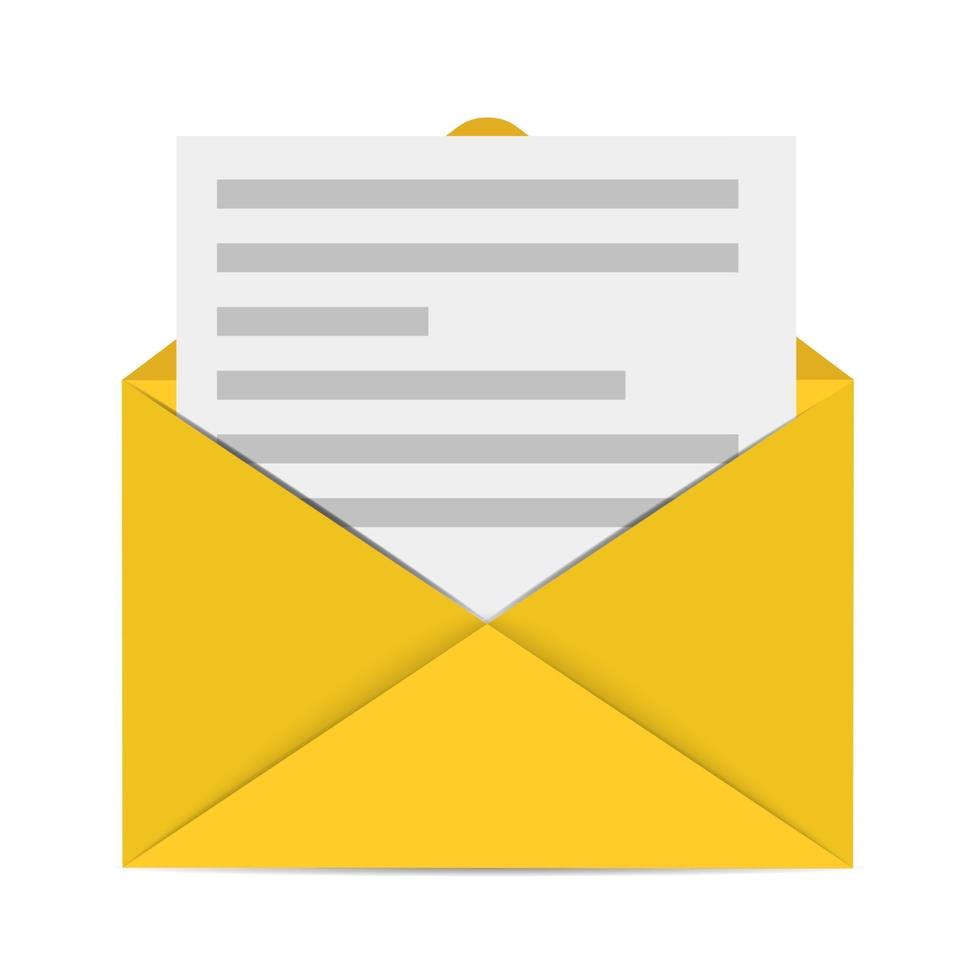 E Mail Flat Icon with Long Shadow vector