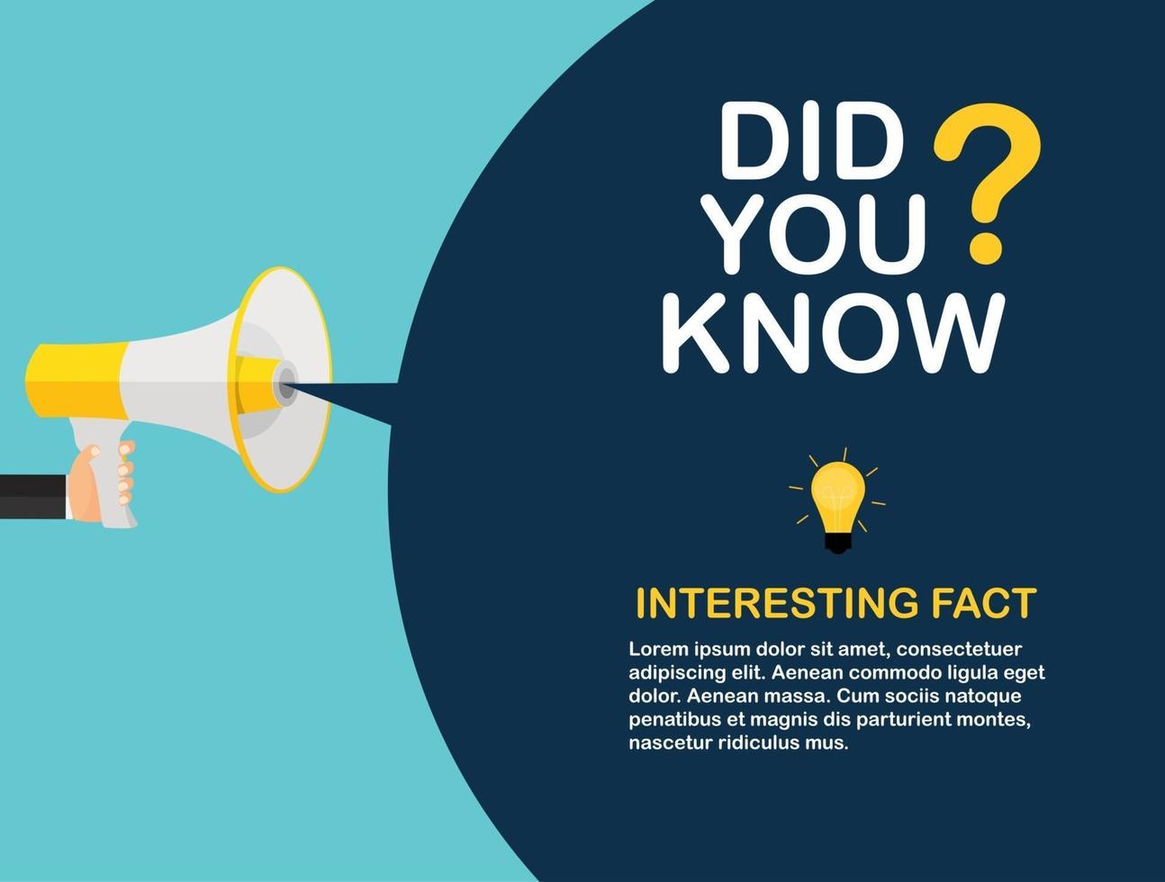 Did you know interesting fact label sticker vector