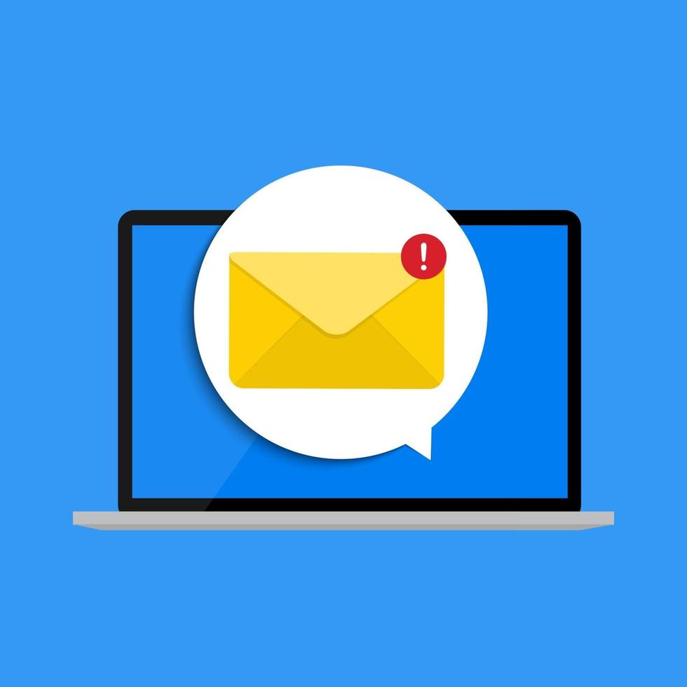 New Email on the laptop screen notification concept vector