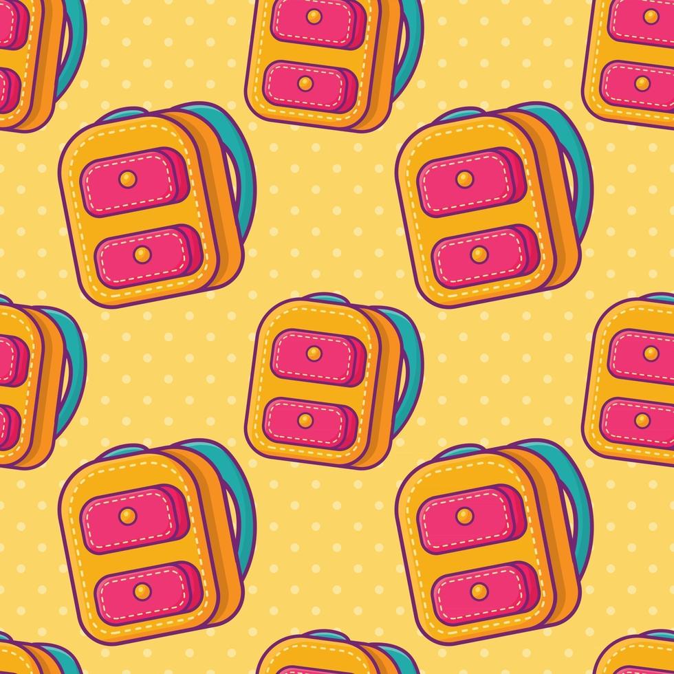 school bag seamless pattern illustration in flat style vector