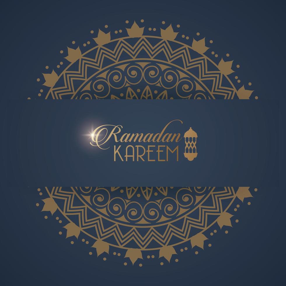 eid mubarak card with mandala frame vector