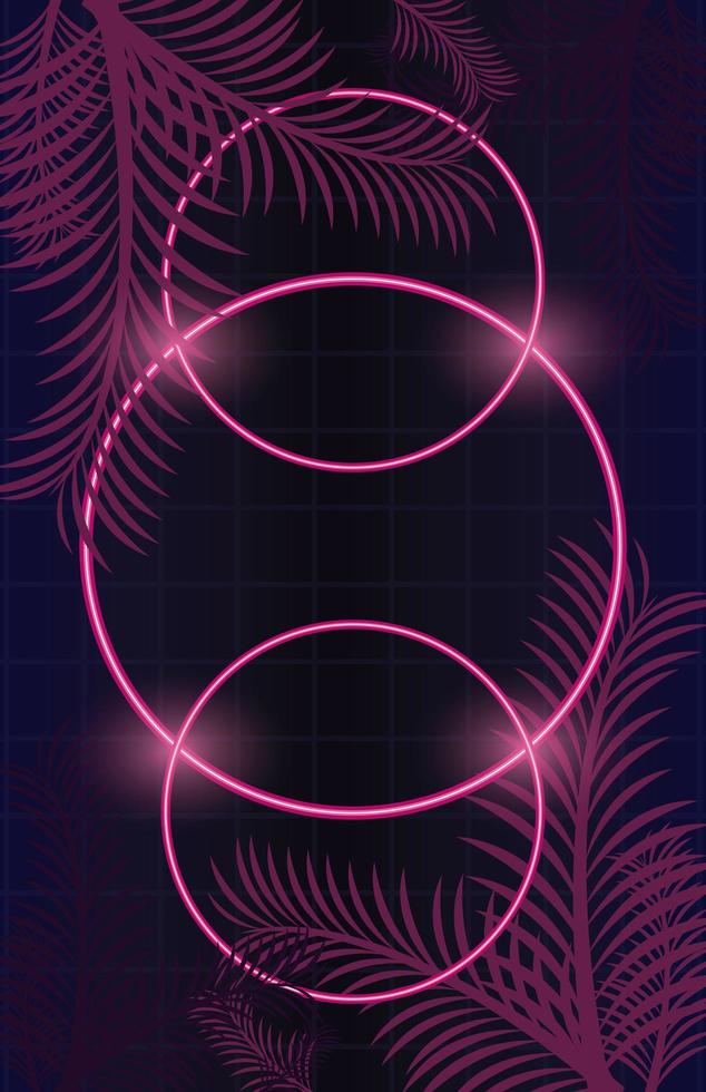 wanderlust poster with palm leafs and geometric figures vector