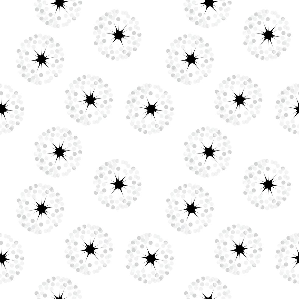 Diente de león abstracto sobre fondo blanco de patrones sin fisuras vector