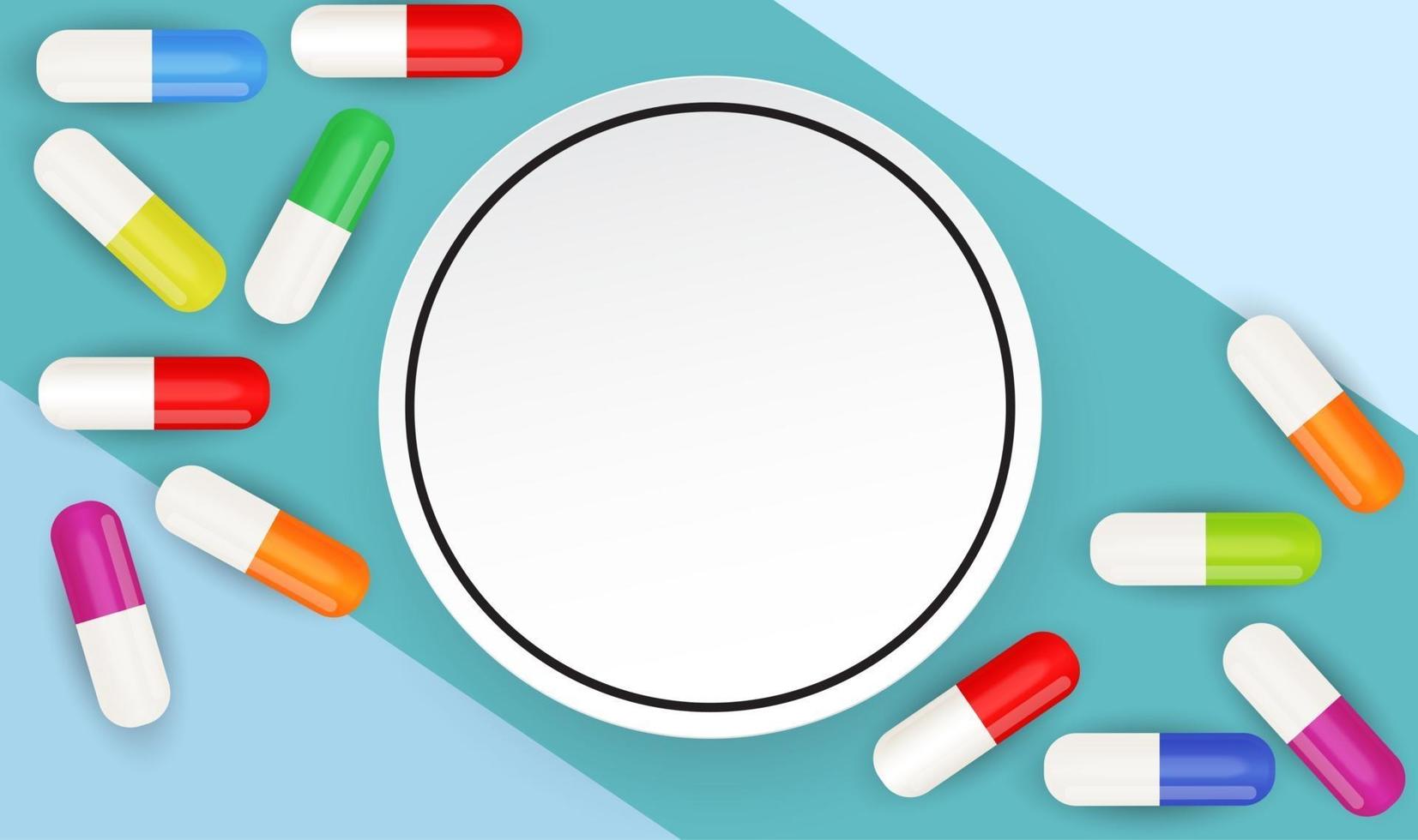 Health Medical  Background with Pills vector