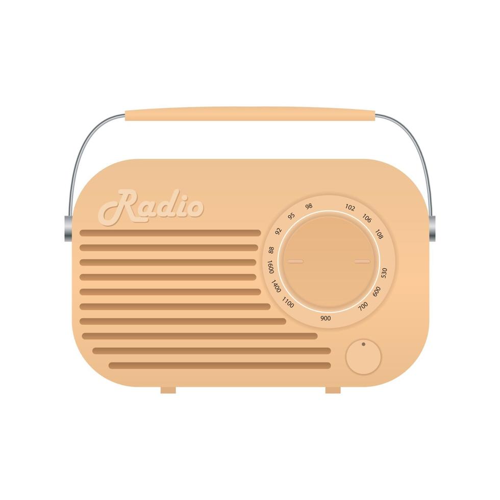 icono de sintonizador de radio antiguo vector