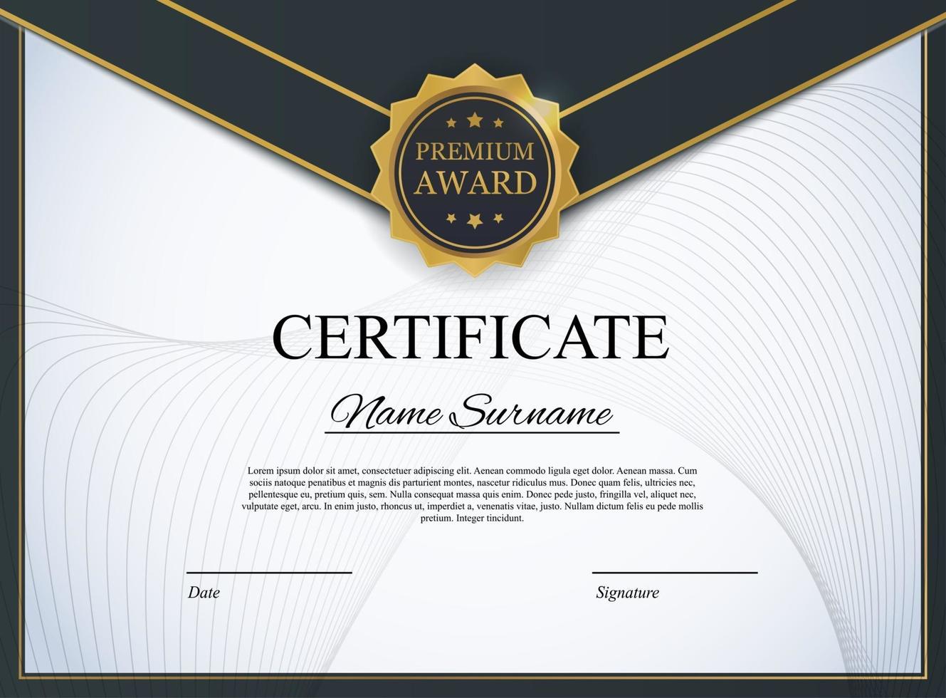 Certificate template Background Award diploma design blank vector