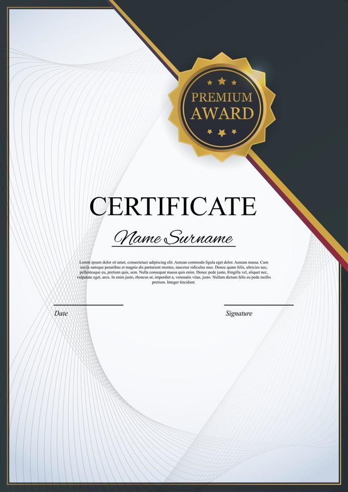 Certificate template Background Award diploma design blank vector