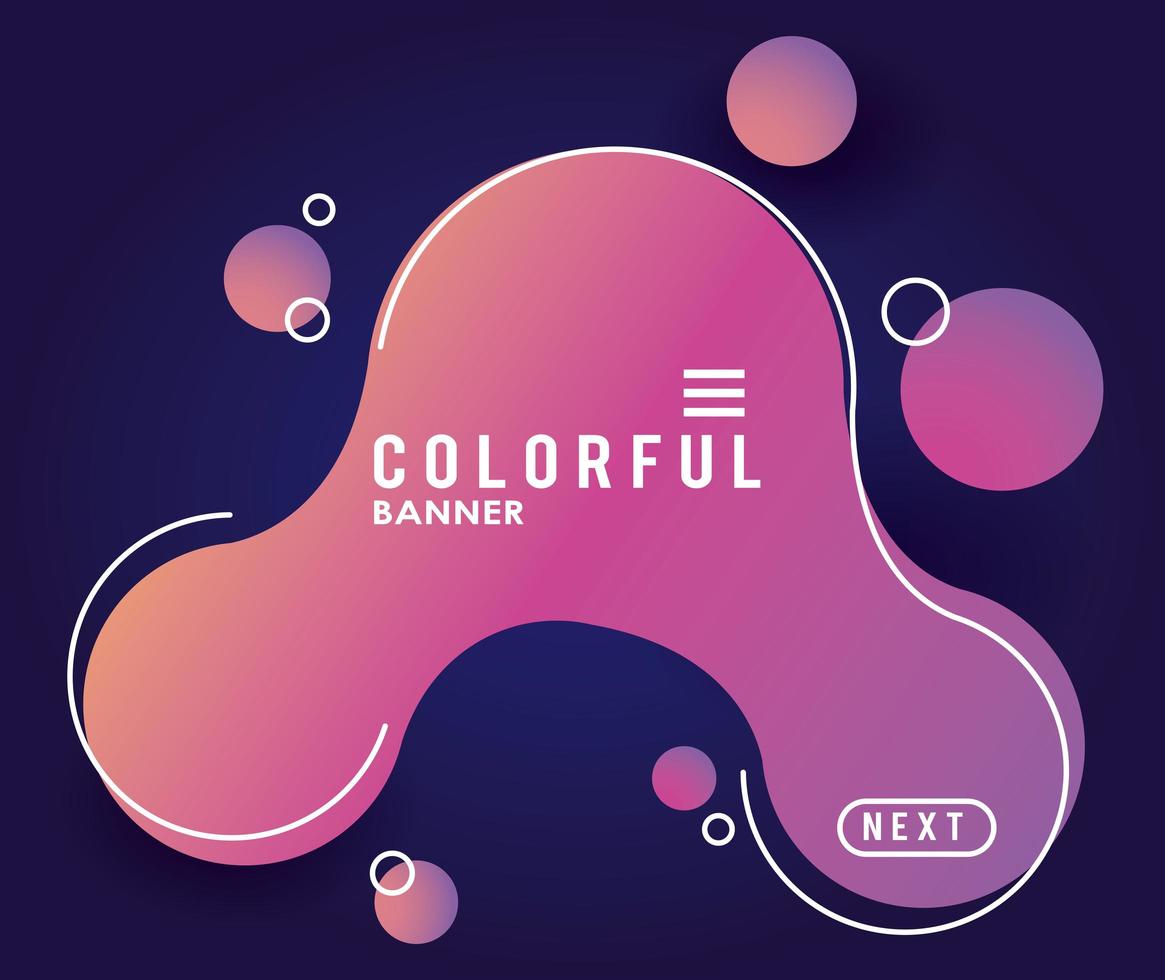 colorful banner liquid isolated icon vector